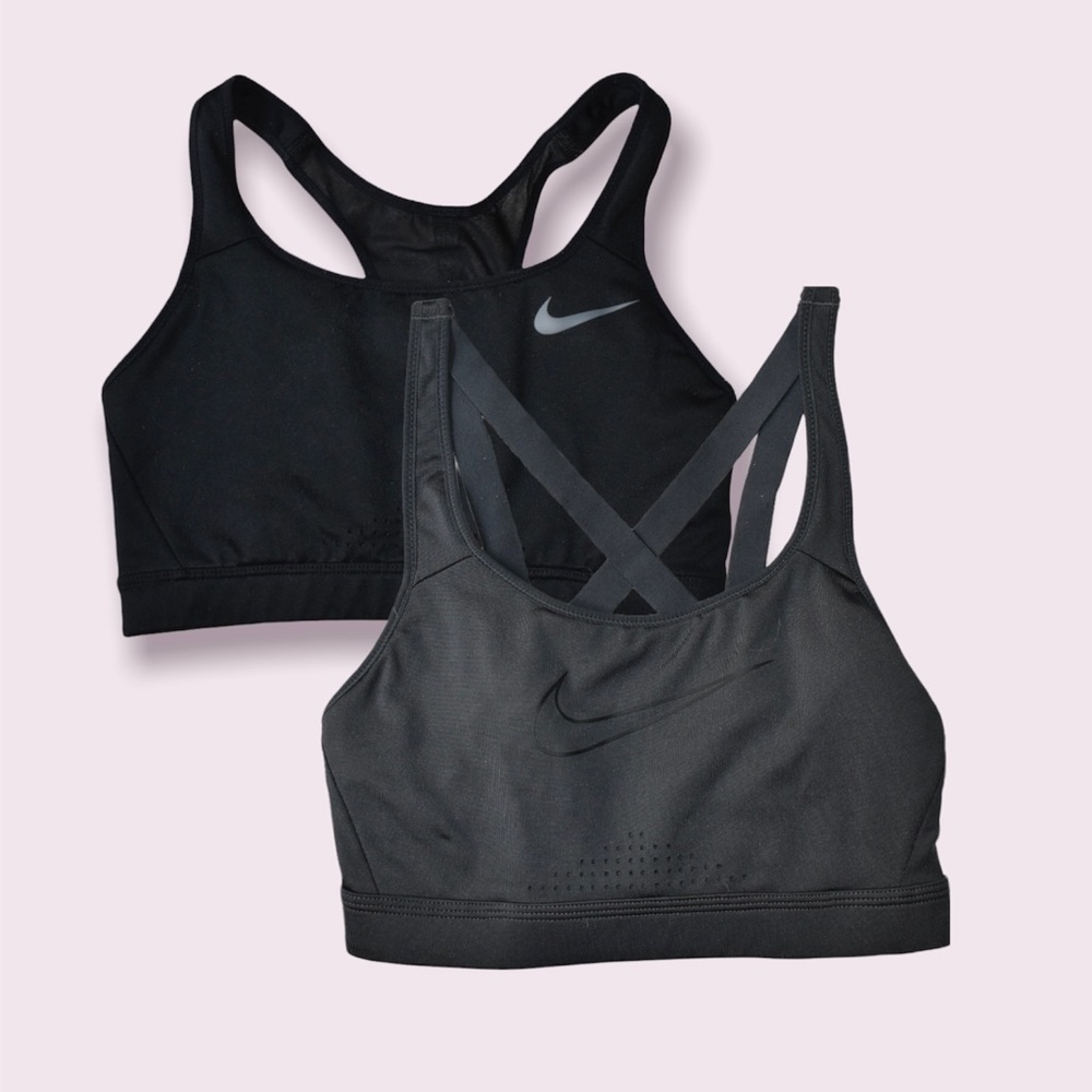 Nike Grey and Black Sports Bras Bundle of 2, Size S